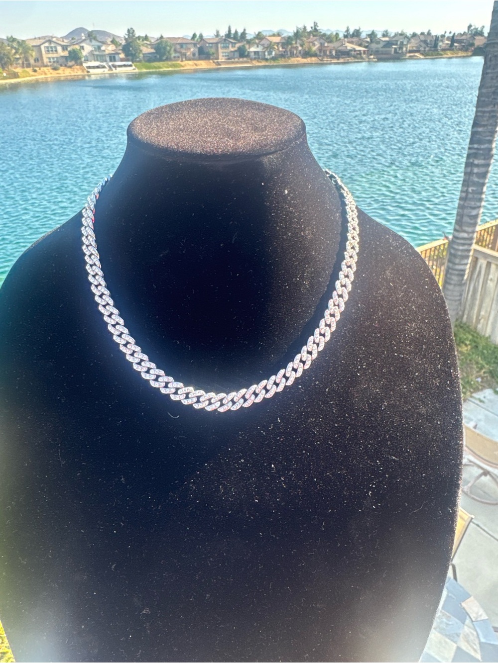 Iced Out Silver Cuban Link Necklace